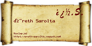 Éreth Sarolta névjegykártya